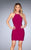 La Femme - 25141 Halter Strappy Sleeveless Cocktail Dress in Pink