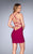 La Femme - 25141 Halter Strappy Sleeveless Cocktail Dress in Pink