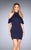 La Femme - 25147 Ruffled High Halter Sheath Dress In Blue