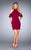 La Femme - 25147 Ruffled High Halter Sheath Dress In Red