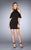 La Femme - 25147 Ruffled High Halter Sheath Dress In Black