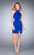 La Femme - 25197 Glossy Halter Cutout Dress in Blue