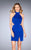 La Femme - 25197 Glossy Halter Cutout Dress in Blue