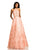Johnathan Kayne - 8049 Halter Style Embroidered Lace Prom Gown In Orange