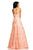 Johnathan Kayne - 8049 Halter Style Embroidered Lace Prom Gown In Orange