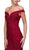 Eureka Fashion - 8050 Lace Jersey Off-Shoulder Trumpet Dress in Red