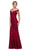 Eureka Fashion - 8050 Lace Jersey Off-Shoulder Trumpet Dress in Red