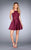 La Femme - 25202 Halter Neck A-Line Dress in Red