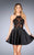 La Femme - Halter Neck A-Line Dress 25202 in Black