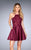 La Femme - 25202 Halter Neck A-Line Dress in Red