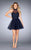 La Femme - 25293 Illusion Halter Tulle A-line Dress in Blue