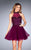 La Femme - 25293 Illusion Halter Tulle A-line Dress in Purple