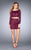 La Femme - 25301 Mod Lacy Two-Piece Mini dress in Red