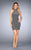 La Femme - 25367 High Halter Sheath Dress in Silver