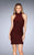 La Femme - 25367 High Halter Sheath Dress in Red