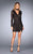 La Femme - 25373 V-Neck Sheath Dress in Black