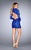 La Femme - 25373 V-Neck Sheath Dress in Blue