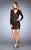 La Femme - 25373 V-Neck Sheath Dress in Black