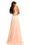 Johnathan Kayne - 8050 Sequined Plunging Chiffon Gown in Orange