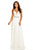 Johnathan Kayne - 8050 Sequined Plunging Chiffon Gown in White