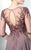 Marsoni by Colors - M102 Bedazzled Illusion Bateau A-line Dress in Brown