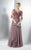 Marsoni by Colors - Bedazzled Illusion Bateau A-line Dress M102 in Brown
