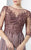 Marsoni by Colors - Bedazzled Illusion Bateau A-line Dress M102 in Brown