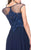 Marsoni by Colors - M107 Embroidered Illusion Silk Gown in Blue