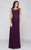 Marsoni by Colors - M107 Embroidered Illusion Silk Gown in Purple
