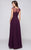 Marsoni by Colors - M107 Embroidered Illusion Silk Gown in Purple