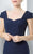 Marsoni by Colors - M130 Sweetheart Cap Sleeves Long Dress in Blue