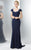 Marsoni by Colors - M130 Sweetheart Cap Sleeves Long Dress in Blue