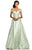 Johnathan Kayne - 8051 Off Shoulder Brocade Ballgown In Green