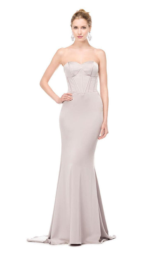 Marsoni by Colors - Strapless Crystal Embellished Mermaid Gown M151 in Silver
