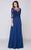 Marsoni by Colors - M157 Scoop Neckline A-Line Dress in Blue