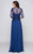 Marsoni by Colors - M157 Scoop Neckline A-Line Dress in Blue