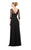 Marsoni by Colors - M159 Embellished V-Neck A-Line Dress in Black