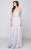 Marsoni by Colors - M159 Embellished V-Neck A-Line Dress in Silver