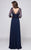 Marsoni by Colors - M159 Embellished V-Neck A-Line Dress in Blue