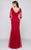 Marsoni by Colors - M162 Embellished V-neck Trumpet Dress in Red