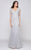 Marsoni by Colors - Scalloped V-Neck Trumpet Gown in Gray