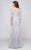 Marsoni by Colors - Scalloped V-Neck Trumpet Gown in Gray