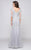 Marsoni by Colors - M162 Embellished V-neck Trumpet Dress in Grey