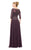 Marsoni by Colors - M165 Illusion Lattice Motif A-Line Gown in Purple