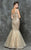 Marsoni by Colors - M170 Lace Bateau Mermaid Dress in Gold