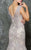 Marsoni by Colors - M171 Lace V-neck Mermaid Dress in Brown and Gray