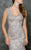 Marsoni by Colors - M171 Lace V-neck Mermaid Dress in Brown and Gray