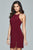 Faviana - 8053 Halter Jersey Cocktail Dress  in Wine