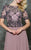 Marsoni by Colors - M174 Short Sleeve Chiffon Gown in Pink and Purple