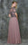 Marsoni by Colors - M174 Short Sleeve Chiffon Gown in Pink and Purple